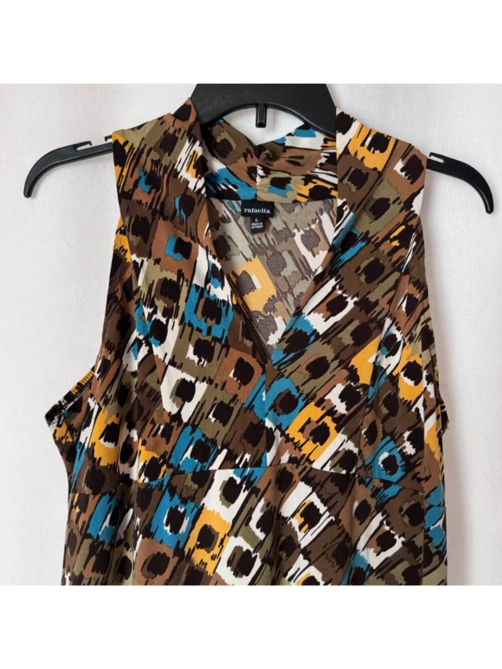 Rafaella Women Sleeveless Abstract Print Knee Length Dress Size L